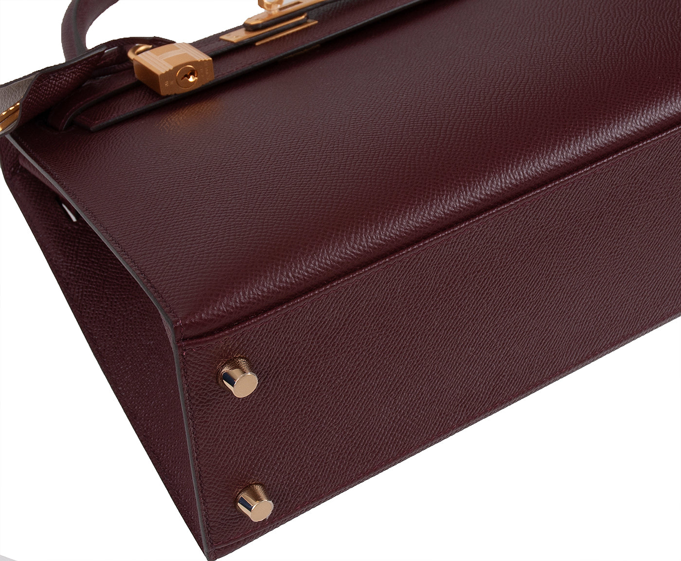 Hermes Special Order Kelly 25 Rouge and Gris Perle Epsom Sellier BGHW