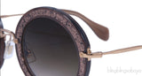 Tobacco Noir Glitter Round Sunglasses