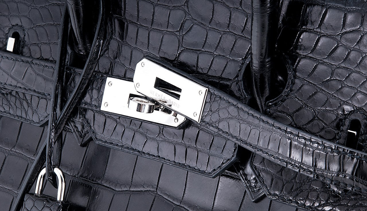 Birkin 35 Black Matte Crocodile PHW