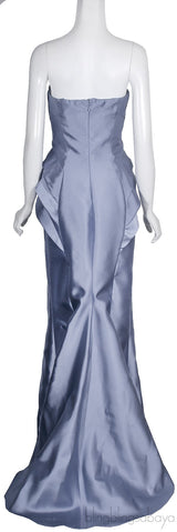 Light Blue Tube Satin Dress