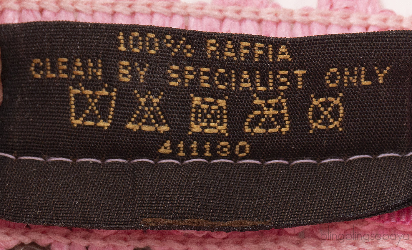 LV Pink and Crystal Raffia Crochet Visor