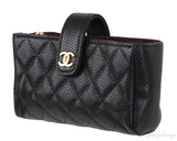 Chanel Black Quilted Phone Holder GHW