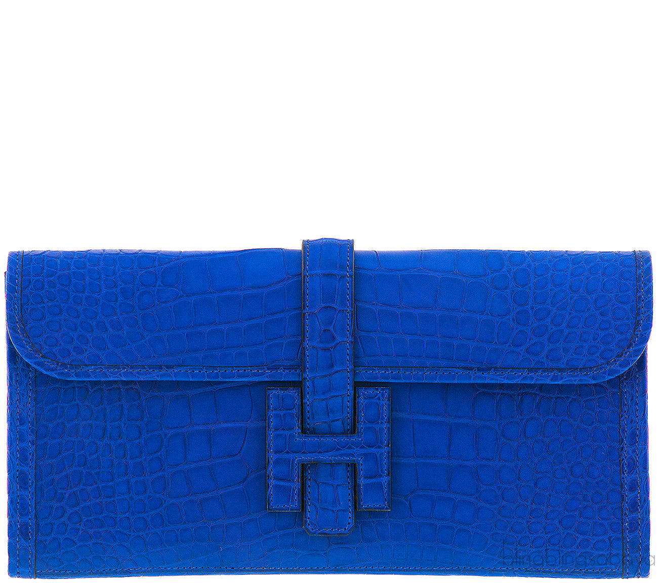 Jige Elan Blue Electric Crocodile Clutch