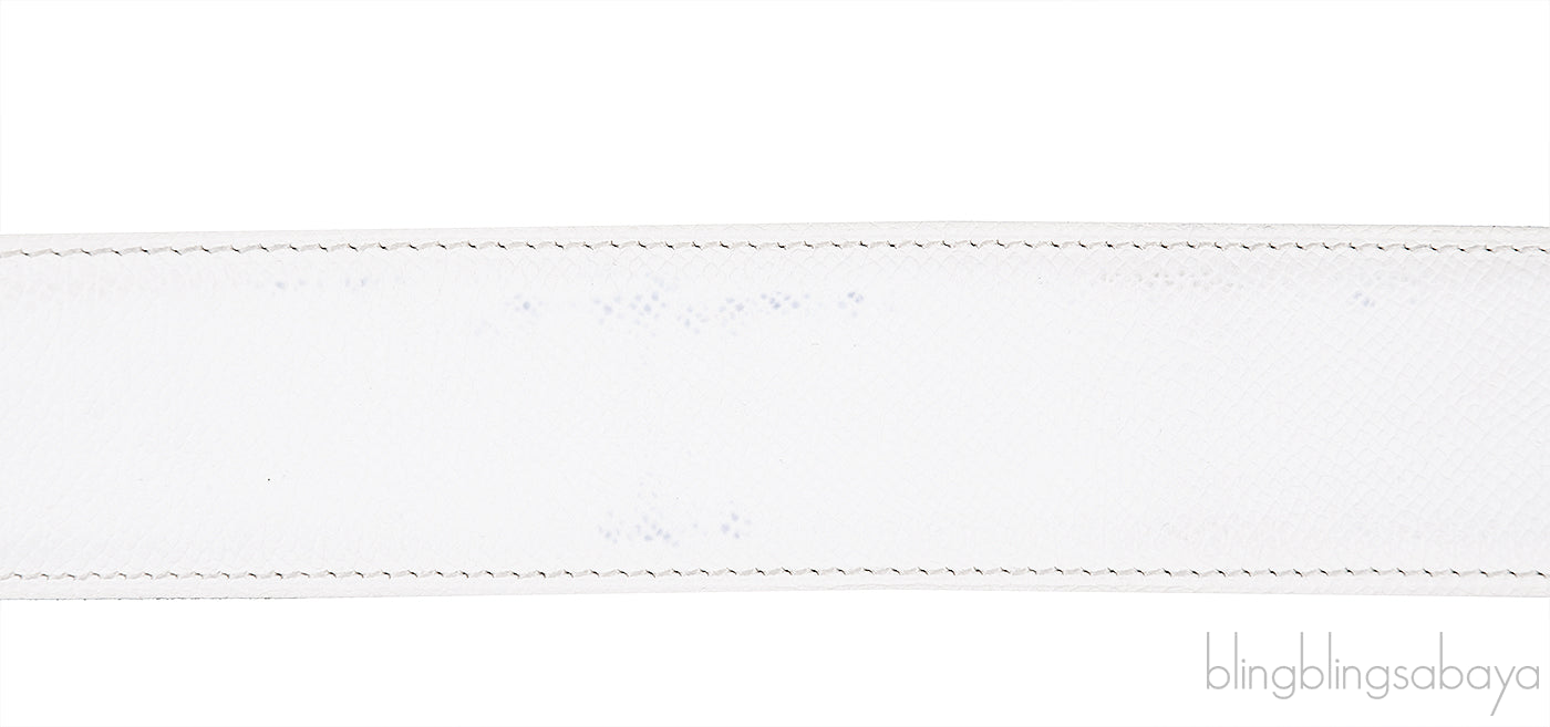 White Epsom \"H\" Reversible Belt