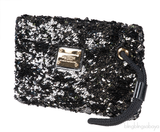 Sequin Black Pochette Rococo