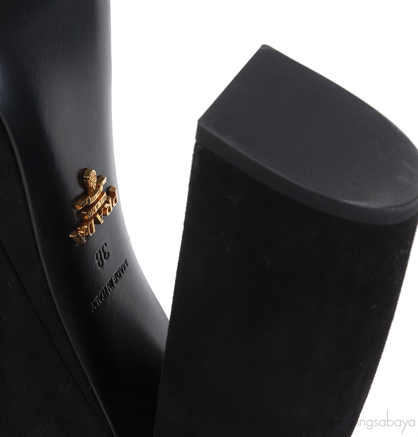 Prada Black Velvet Platform Boots
