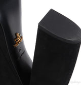 Prada Black Velvet Platform Boots