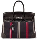Birkin 35 Ebene Leather & Canvas