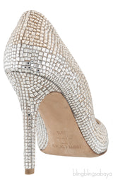 Bi-color Crystal Pointed Toe Heels