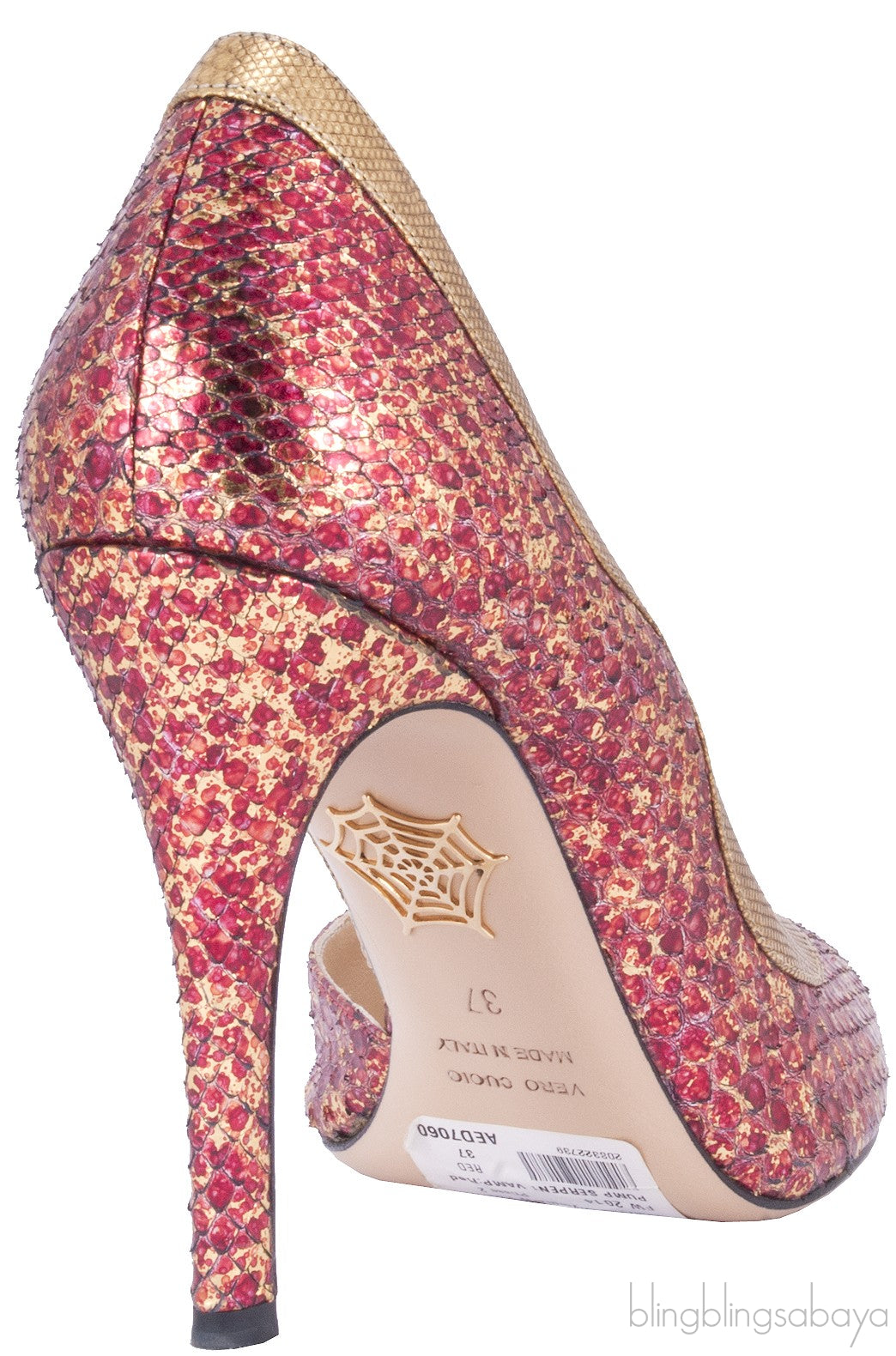 Red Serpent Half d\'Orsay Pump