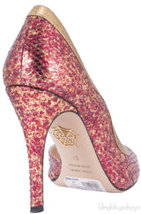 Red Serpent Half d\'Orsay Pump