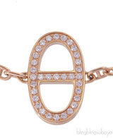 Hermes Chaine d\'ancre Contour Rose Gold Diamond Bracelet