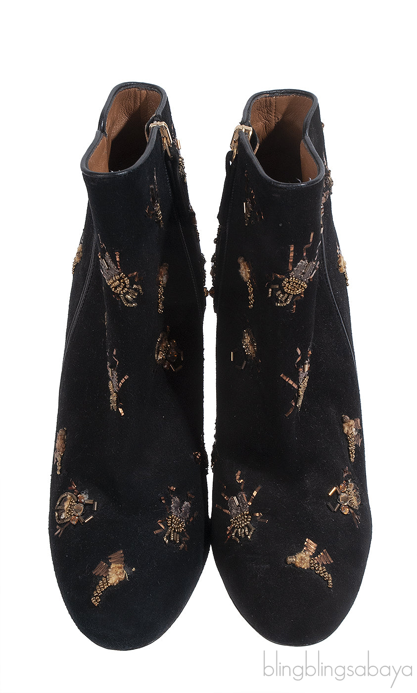 Aquazzura Fauna Insect Embellished Ankle Boots