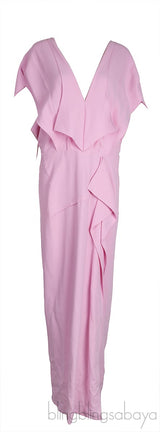 Lorre Cape-effect Ruffled Crepe Gown