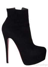 Black Suede Ankle Boots Heels