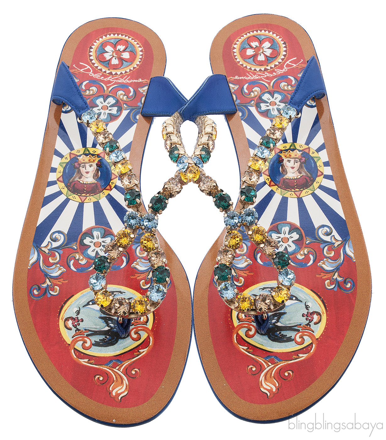 Bejeweled Flat Leather Thong