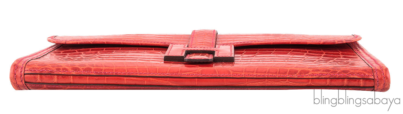 Jige Clutch Geranium Crocodile