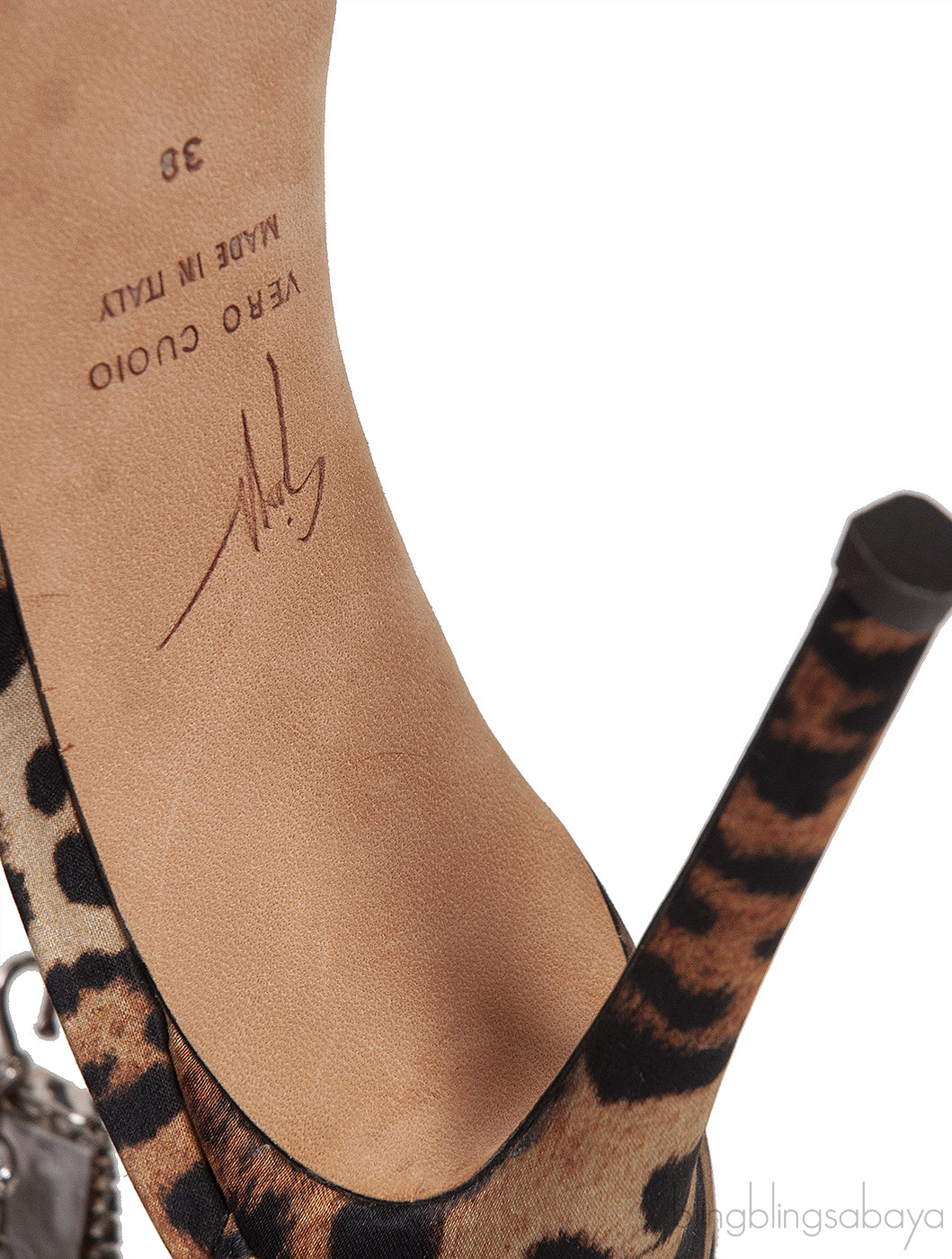 Leopard Print Satin Crystal Sandals