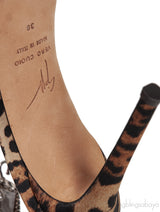 Leopard Print Satin Crystal Sandals