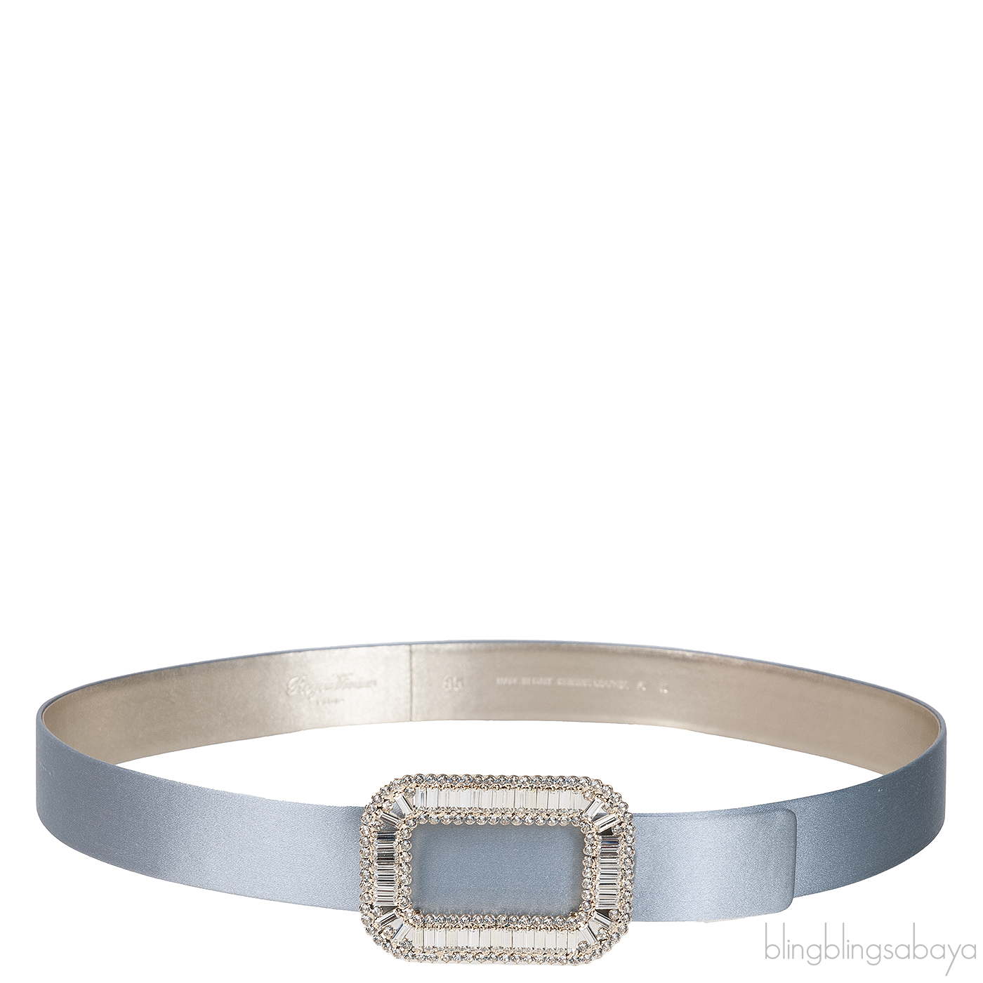 Roger Vivier Grey Pilgrim Satin Crystal Belt