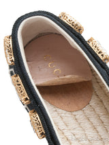 Gucci Pepita Black Canvas Crystal Espadrille