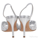 Giuseppe Zanotti Silver Crystal Embellished Vamp Slingback
