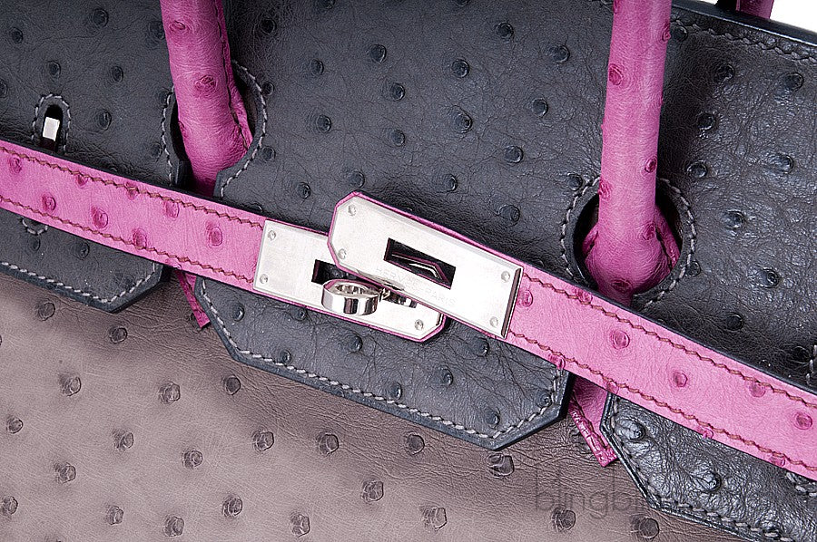 Birkin 35 Tri-Color Ostrich PHW