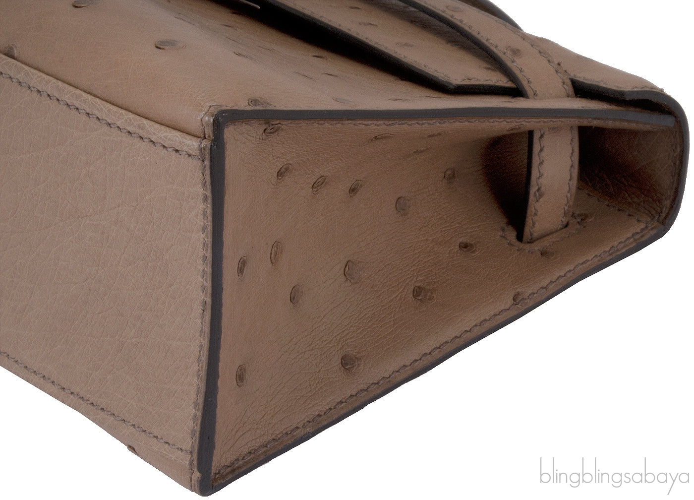Kelly Pochette Etoupe Ostrich PHW