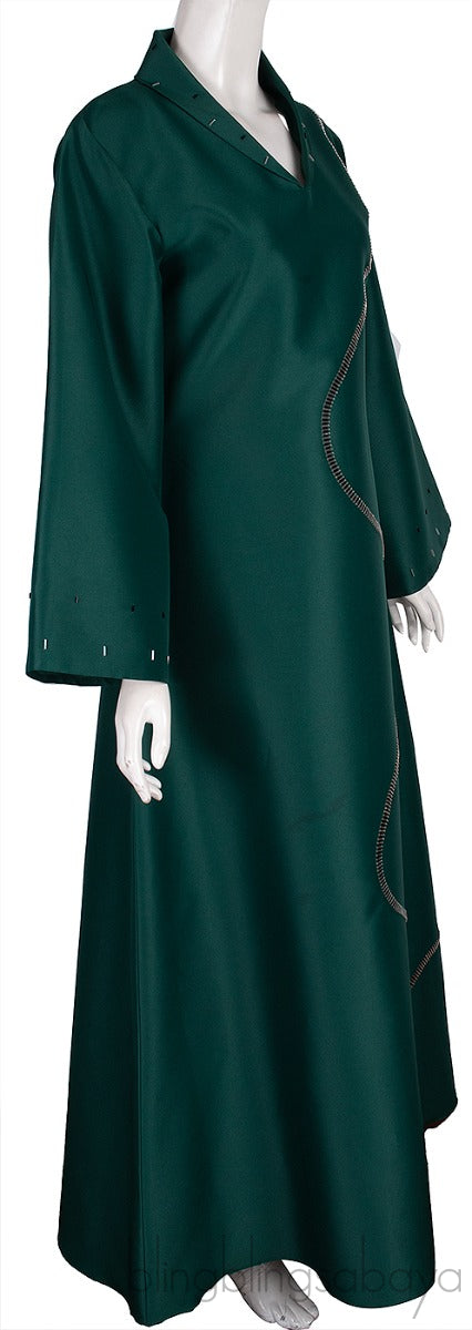 Emerald Green Beads Embellished Dress