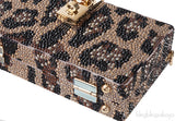 Dolce & Gabbana Leopard Crystal Hard Clutch Shoulder Bag
