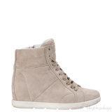 Prada Grey Suede Wedge Sneakers