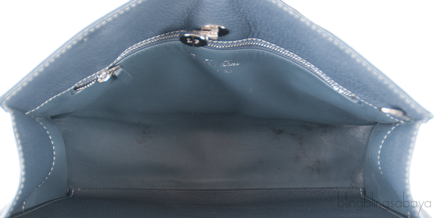 Loro Piana Forest Green Leather Handbag