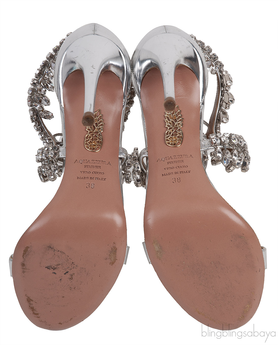 Silver Crystal Embellished Slingback Sandals