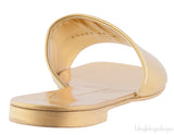 Gold Flat Leather Mule