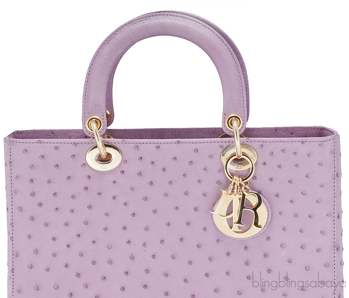 Lady Dior Parme Rose Ostrich L.Ed