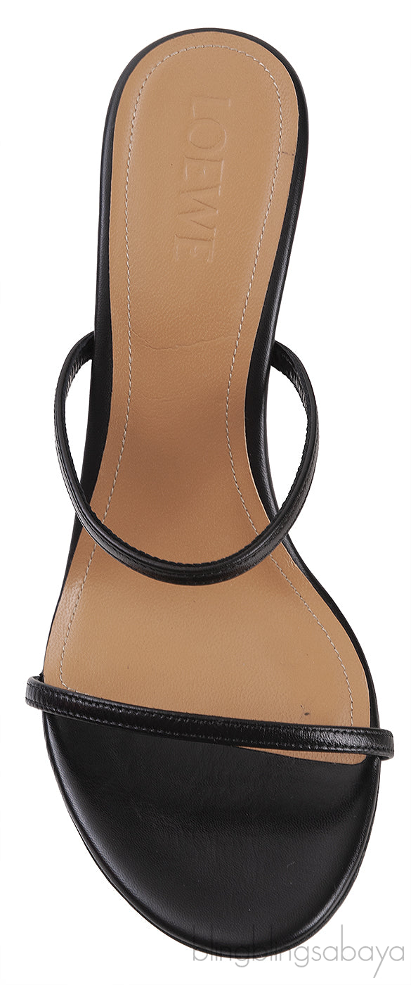 Loewe Black Strappy Nail Polish Leather Sandals