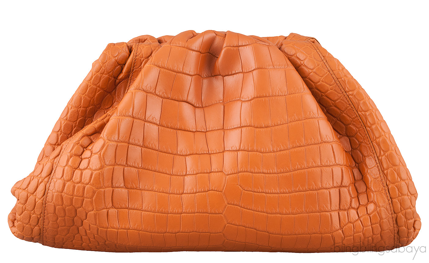 The Pouch Clutch Camel Croc