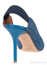 Malone Souliers Denim Pointed Toe Slingback Heels