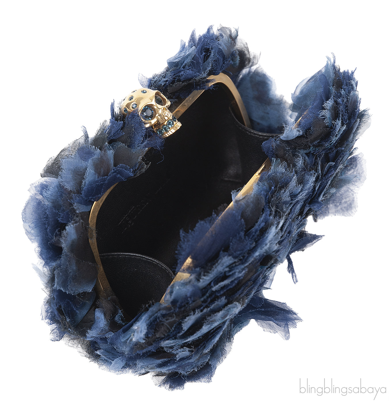Alexander McQueen Skull Fabric Embellished Hard Clutch