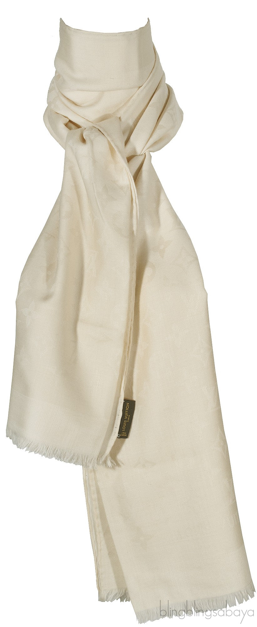 Monogram Beige Cashmere Shawl