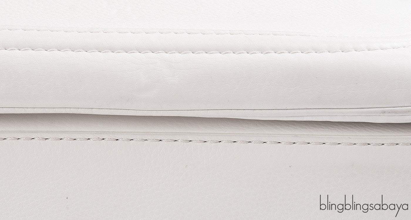 Gucci White Large Bamboo Top Handle Bag