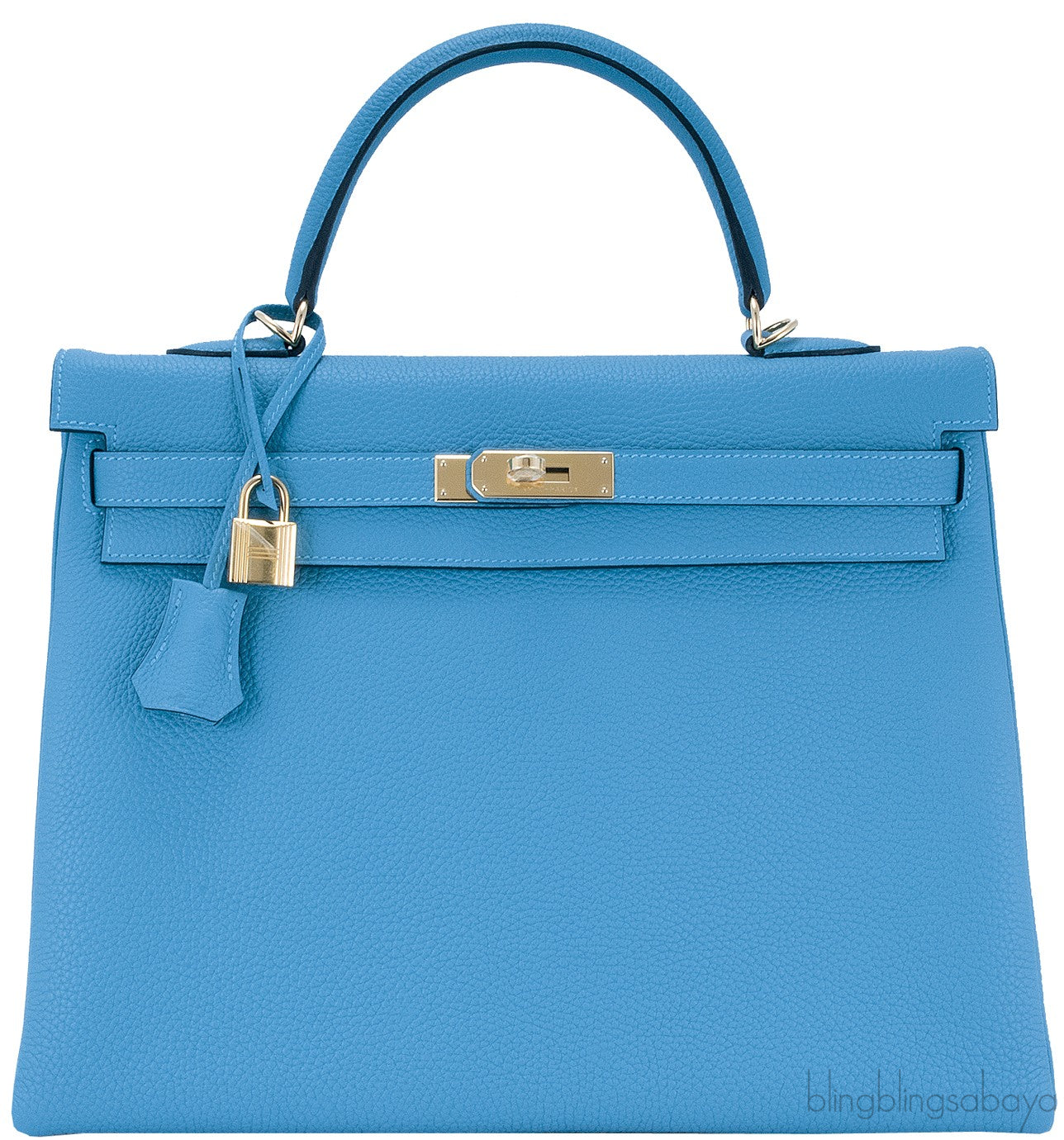Kelly 35 Blue Turquoise Togo GHW