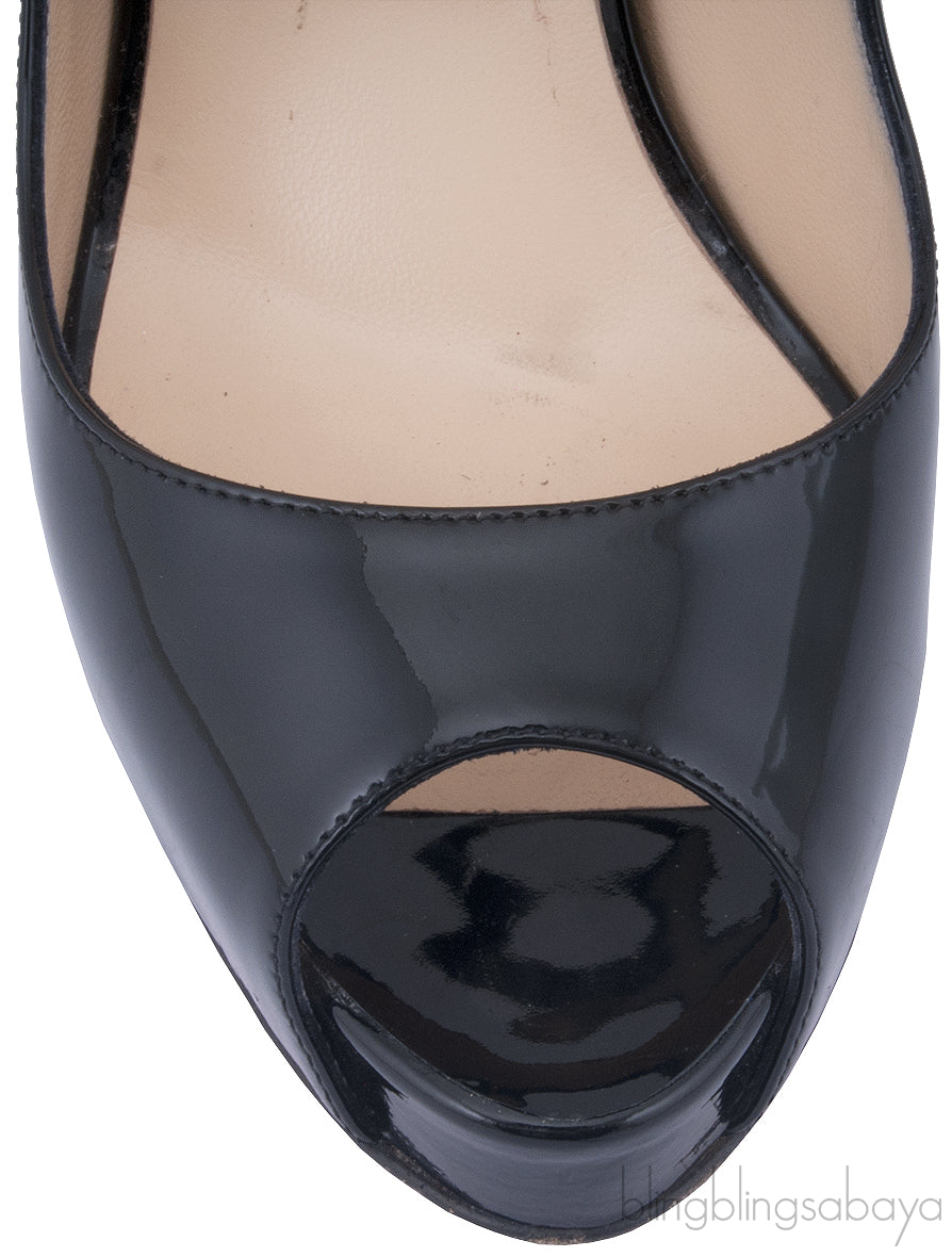 N° PRIVE BLACK PATENT SLINGBACK PUMP