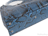 Peekaboo Medium Blue Python Bag