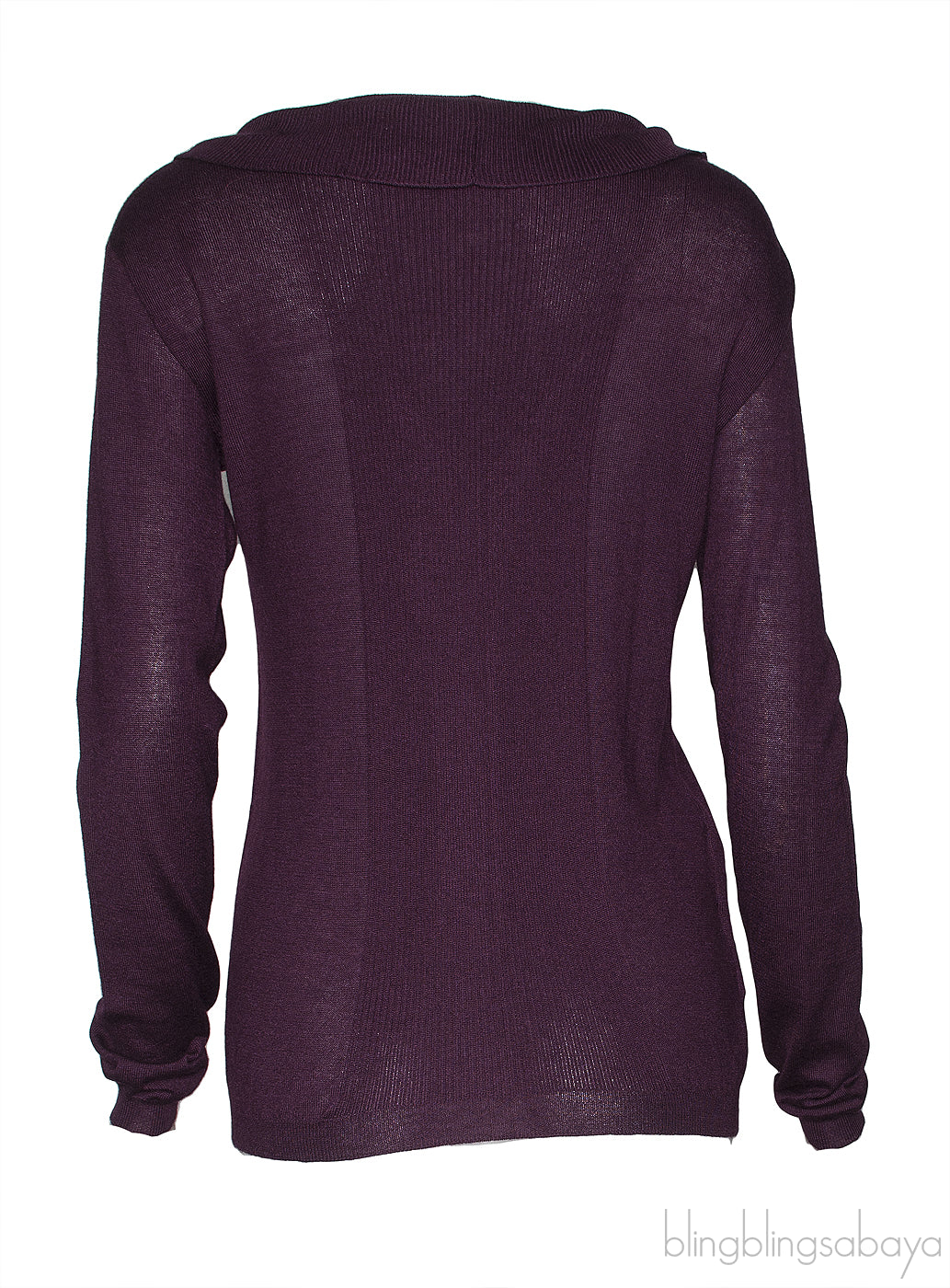 Plum Ruffled Trim Cardigan