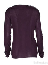 Plum Ruffled Trim Cardigan