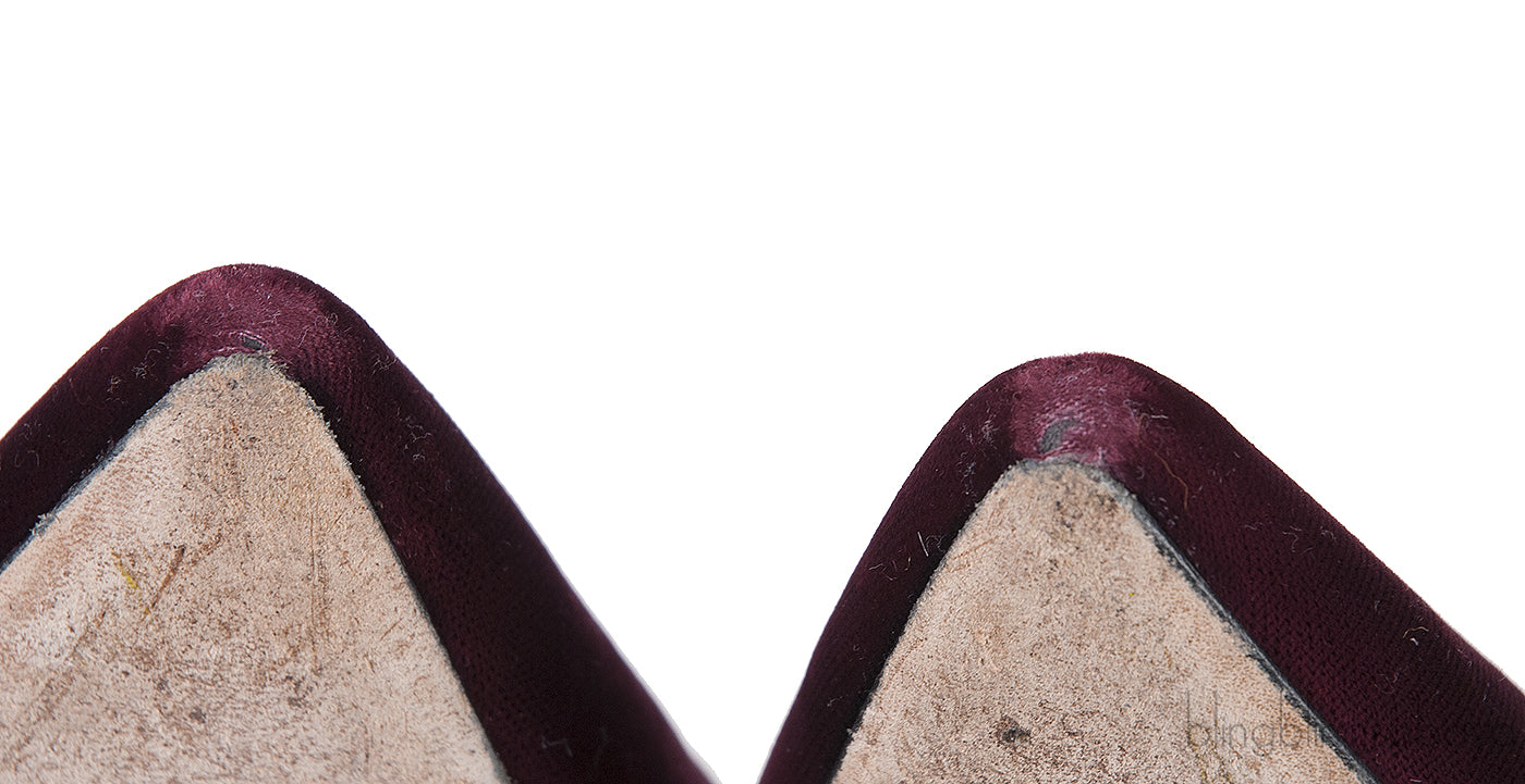 Maroon Stella Velvet Mules