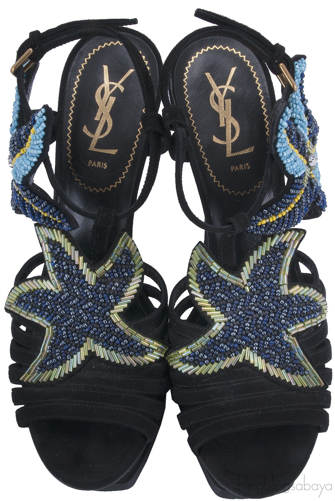 Star Fish Suede Black High Heels