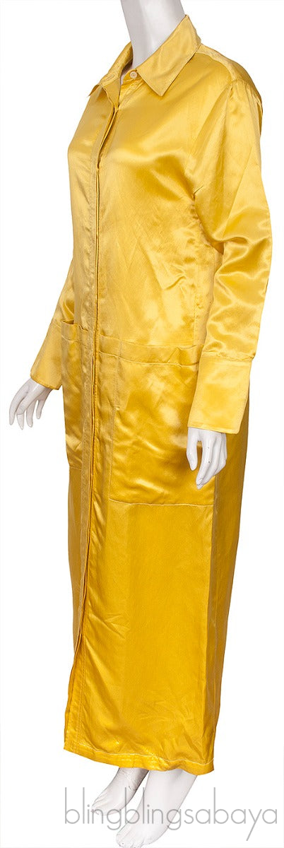 Yellow Satin Dress