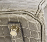 Hermes Birkin 25 Gris Tourterelle Crocodile GHW